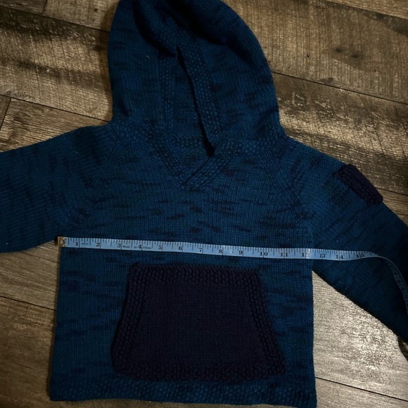 Knitted hoodie sweater with kangaroo pocket blue size 3 years - Picture 12 of 12